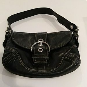 Black Leather Soho Hobo Coach Bag